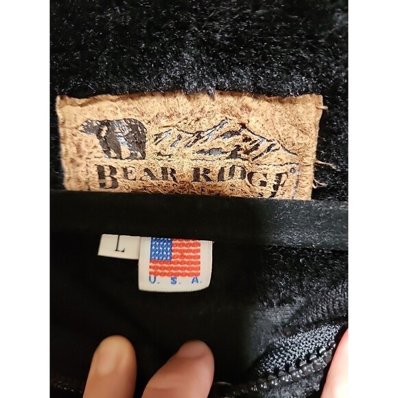 Bear Ridge Dreamcatcher Jacket Men's L Black Fleece Full Zip Native American Vin - Picture 14 of 14